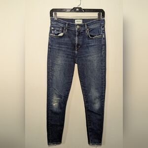 Agolde Sophie Mid-Rise Ankle Jeans Lightly Distressed Medium Wash Women Size 26